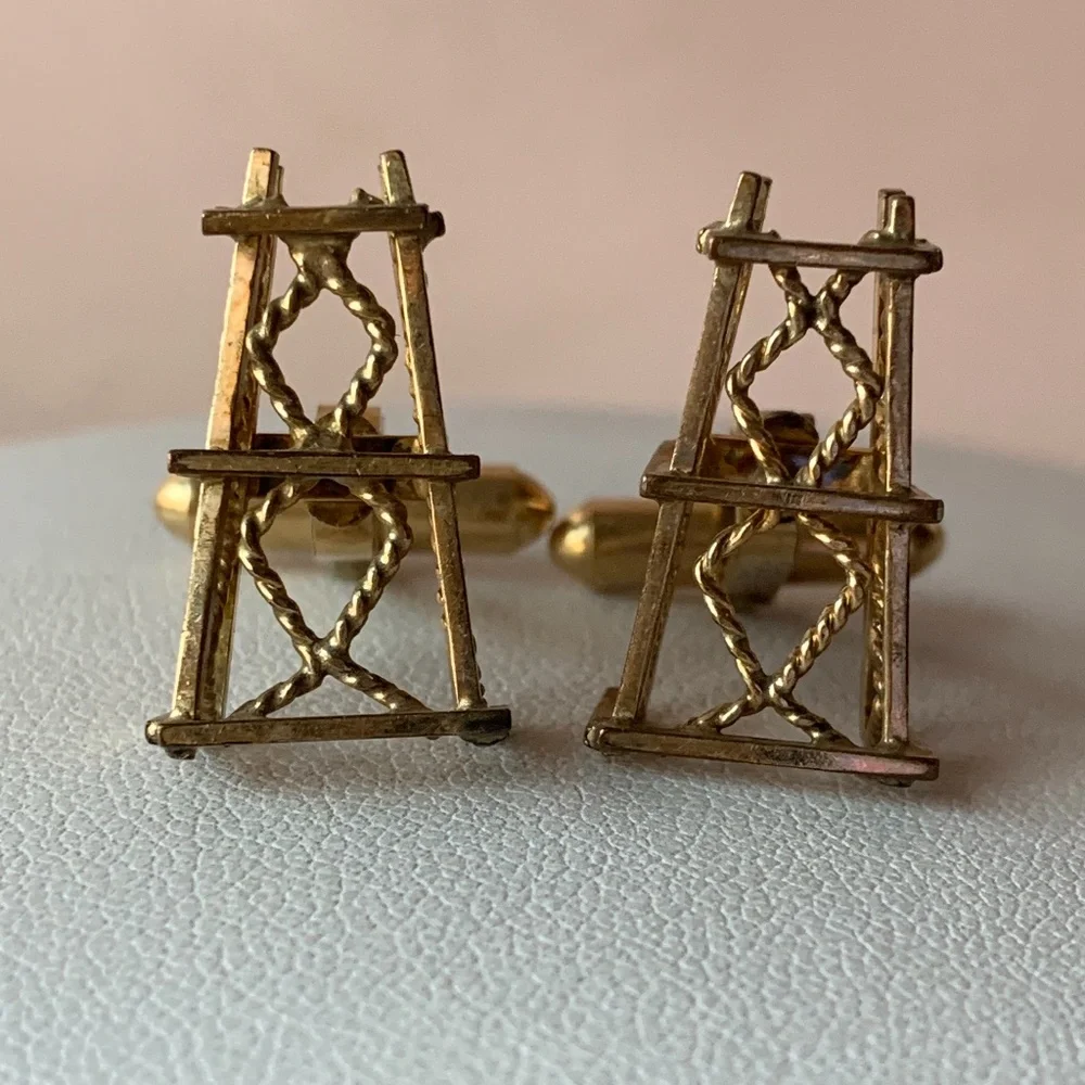 Vintage Countess Mara Oil Well Cufflinks Stamped
